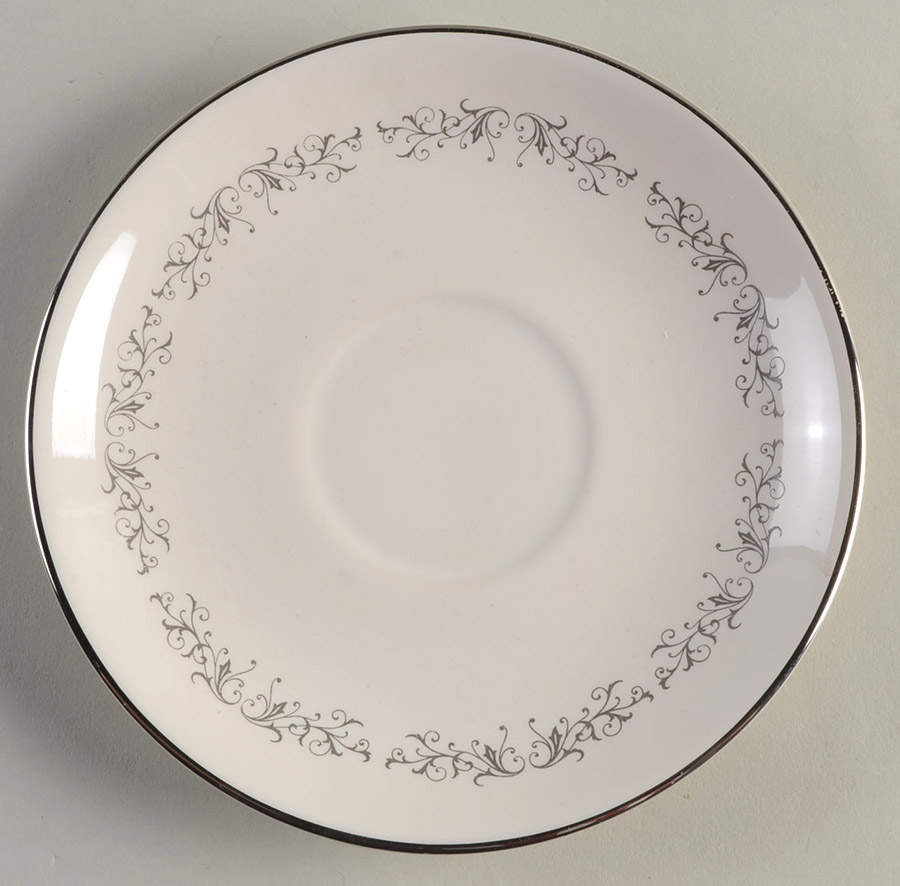 Pierra Grey (Platinum Rim) Saucer by Flintridge-1