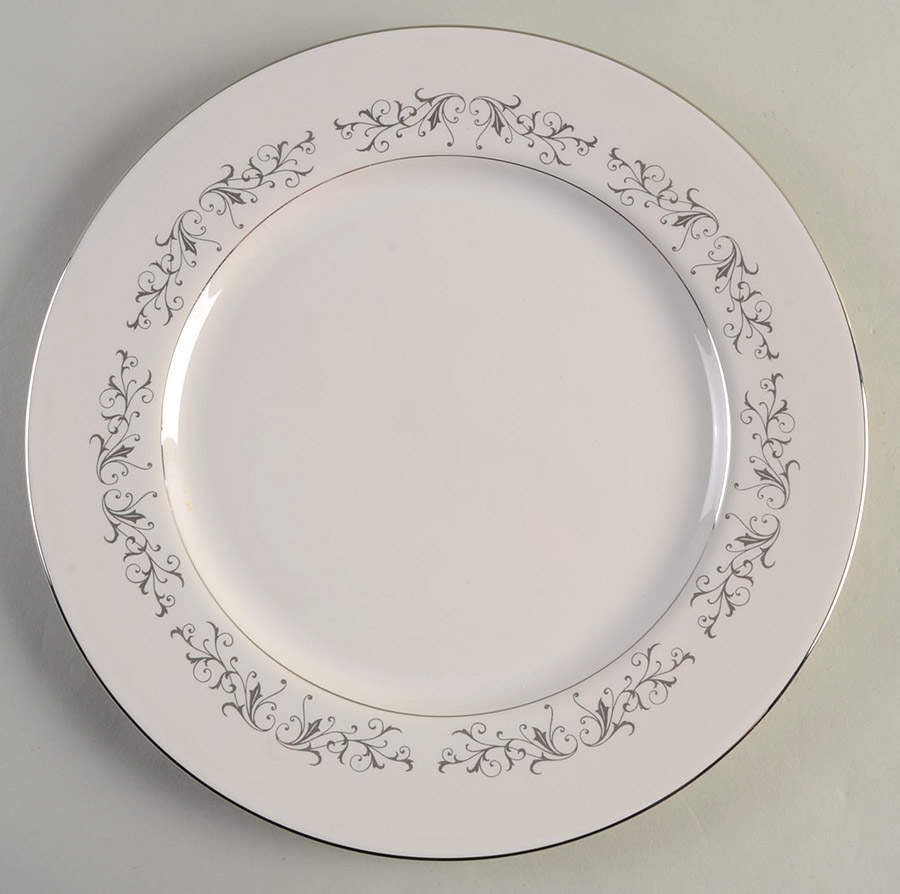 Pierra Grey (Platinum Rim) Dinner Plate by Flintridge-1