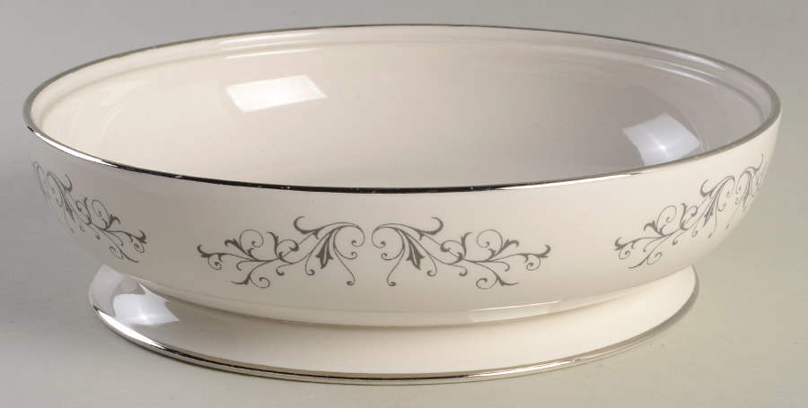 Pierra Grey (Platinum Rim) Round Vegetable No Lid by Flintridge-1