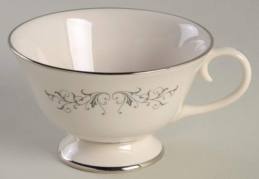 Pierra Grey (Platinum Rim) Footed Cup by Flintridge-1