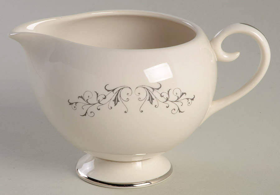 Pierra Grey (Platinum Rim) Creamer by Flintridge-1