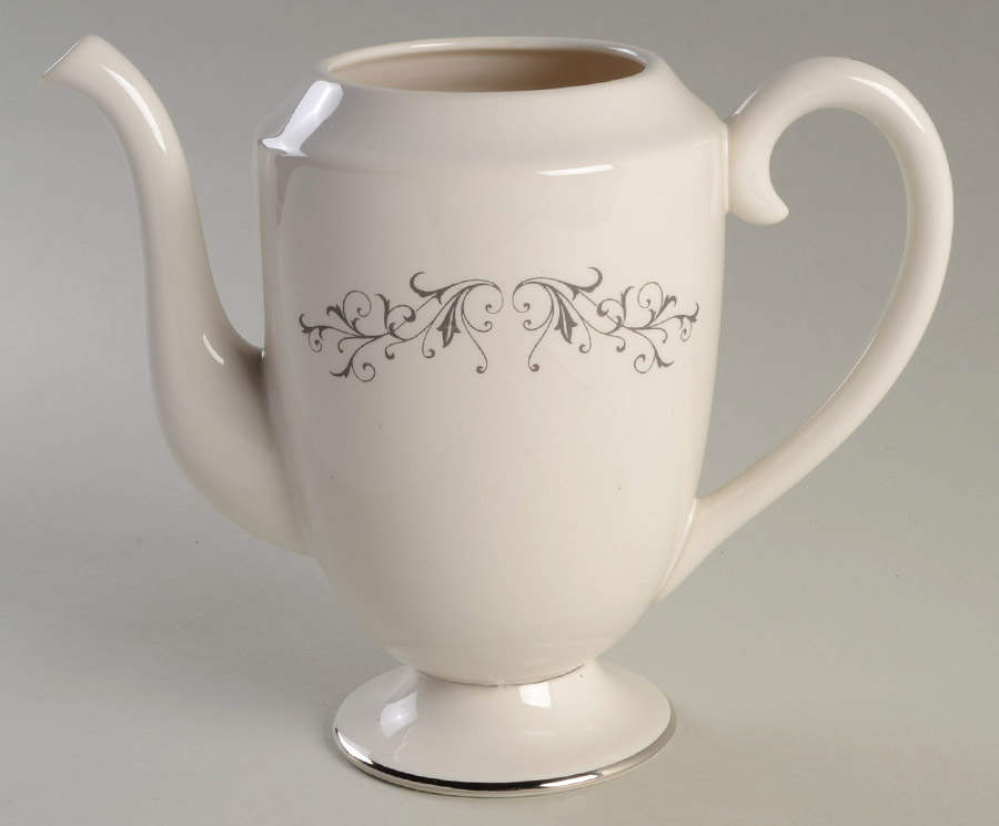 Pierra Grey (Platinum Rim) Coffee Pot No Lid by Flintridge-1