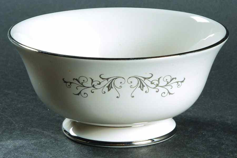 Pierra Grey (Platinum Rim) Coupe Cereal Bowl by Flintridge-1