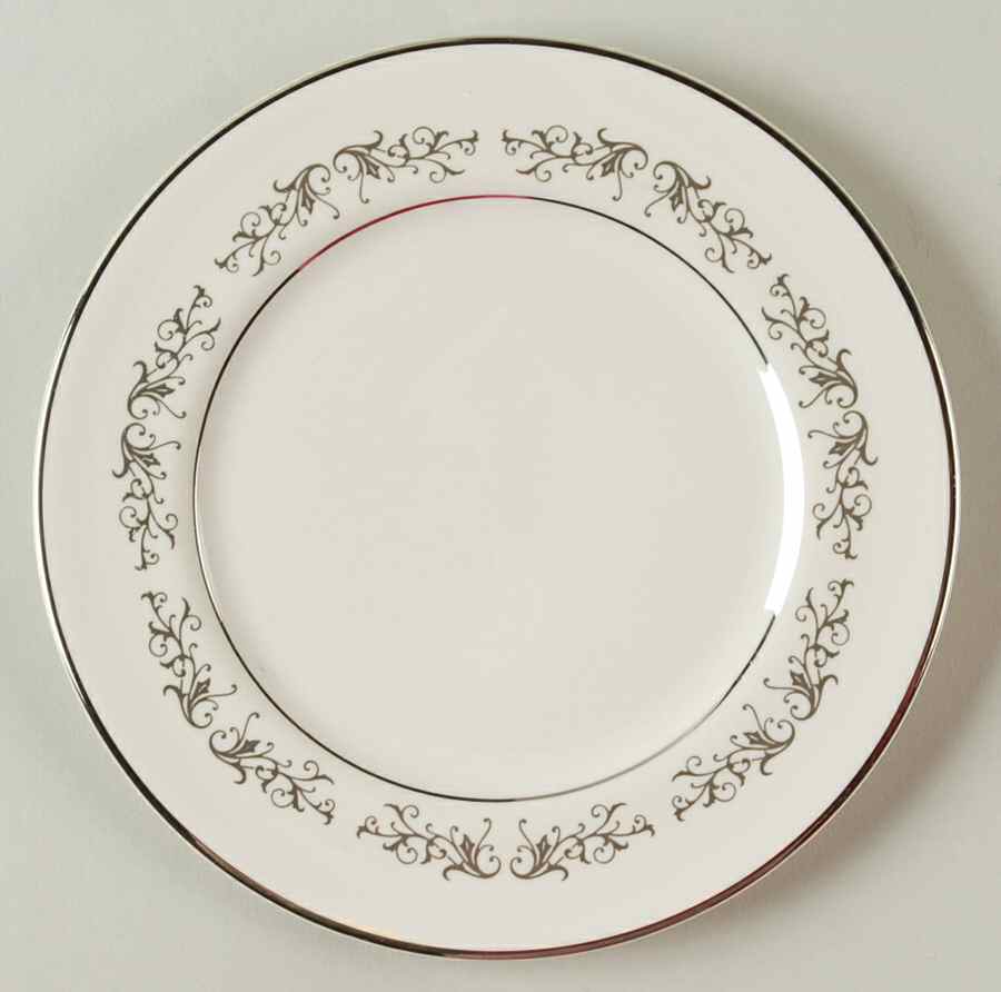 Pierra Grey (Platinum Rim) Bread & Butter Plate by Flintridge-1