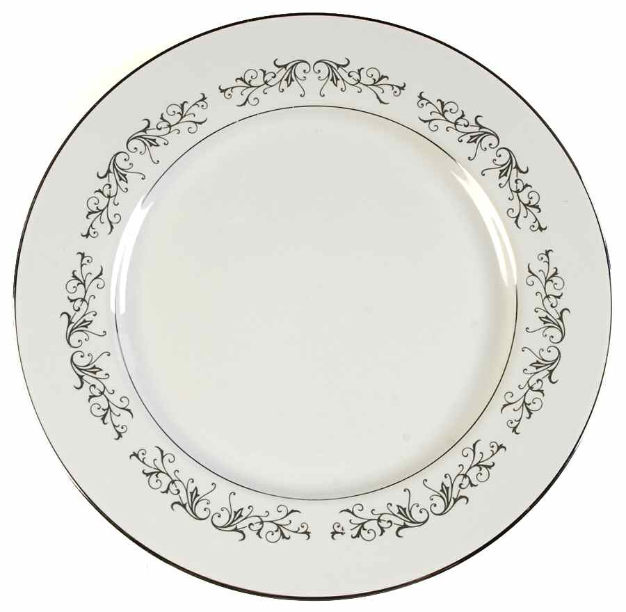 Pierra Grey (Platinum Rim) Dinner Plate by Flintridge-1