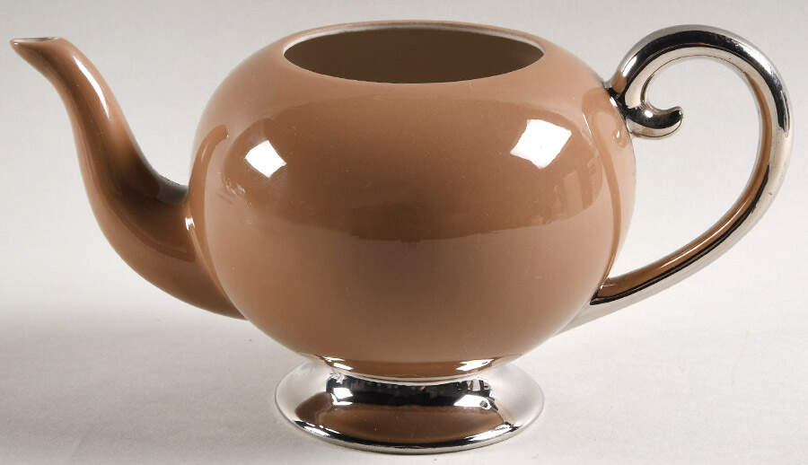 Platinum Cocoa (Rim) Teapot No Lid by Flintridge-1