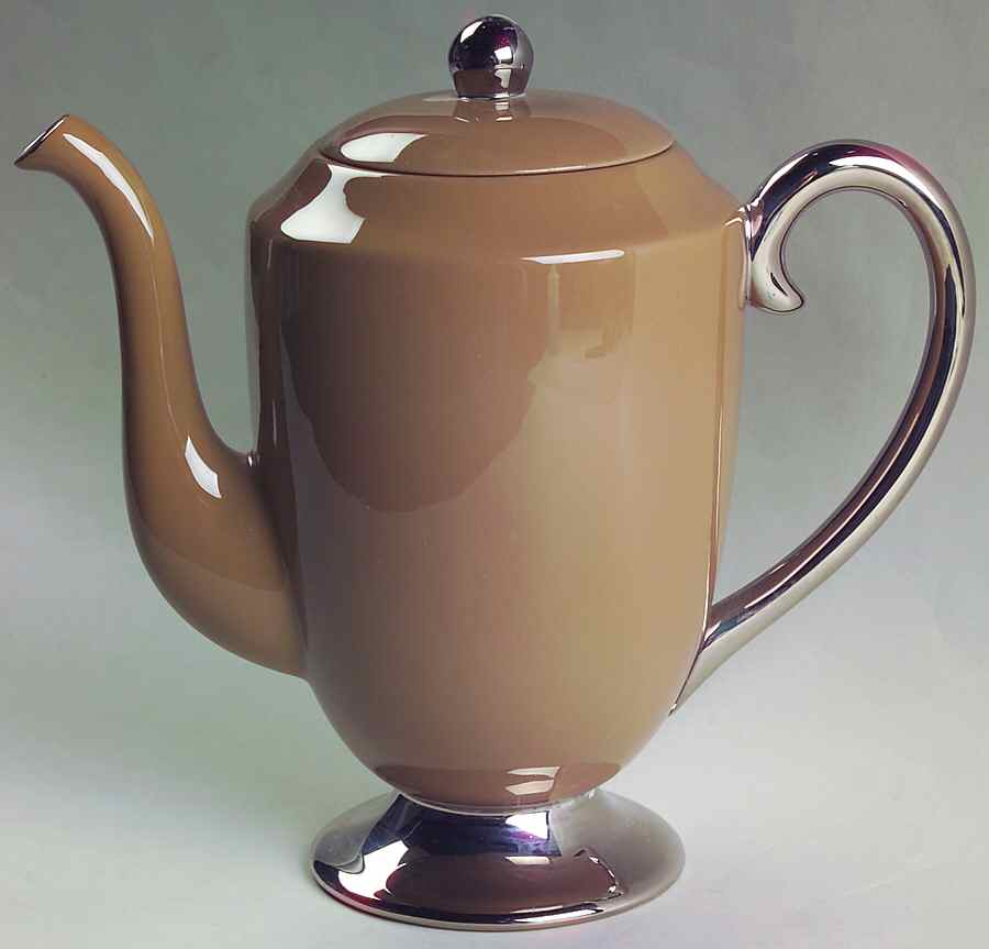 Platinum Cocoa (Rim) Coffee Pot & Lid by Flintridge-1