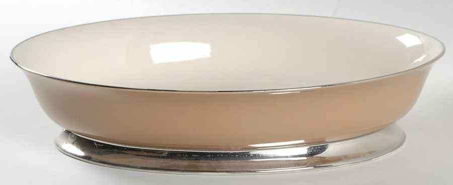Platinum Cocoa (Rim) 10" Oval Vegetable Bowl by Flintridge-1