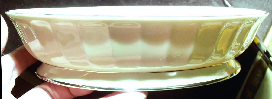 Platinum Flutes Ivory 9" Oval Vegetable Bowl by Flintridge-1