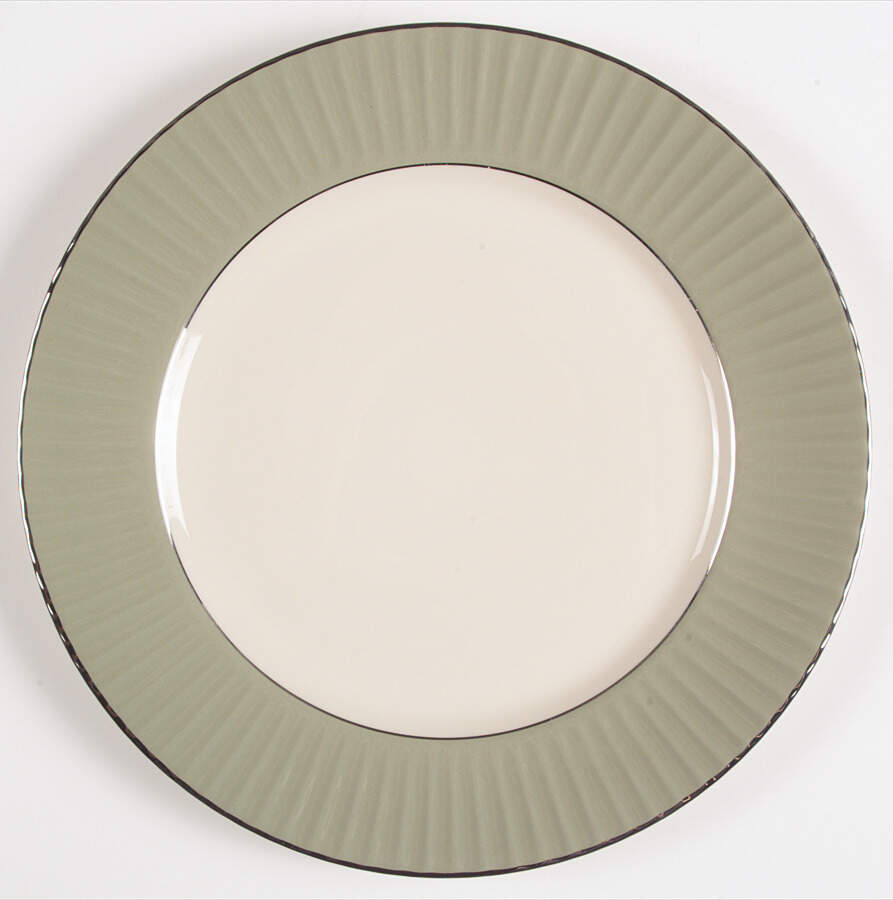 Platinum Flutes Sage Green Dinner Plate by Flintridge-1