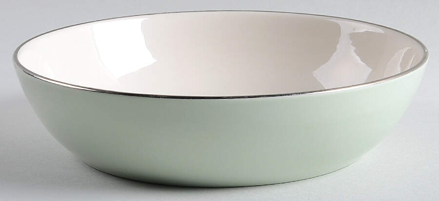Platinum Mint Green (Rim) 8" Round Vegetable Bowl by Flintridge-1