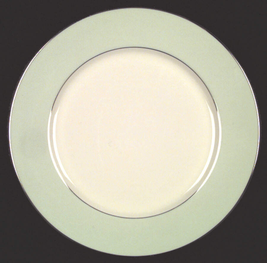 Platinum Mint Green (Rim) Dinner Plate by Flintridge-1