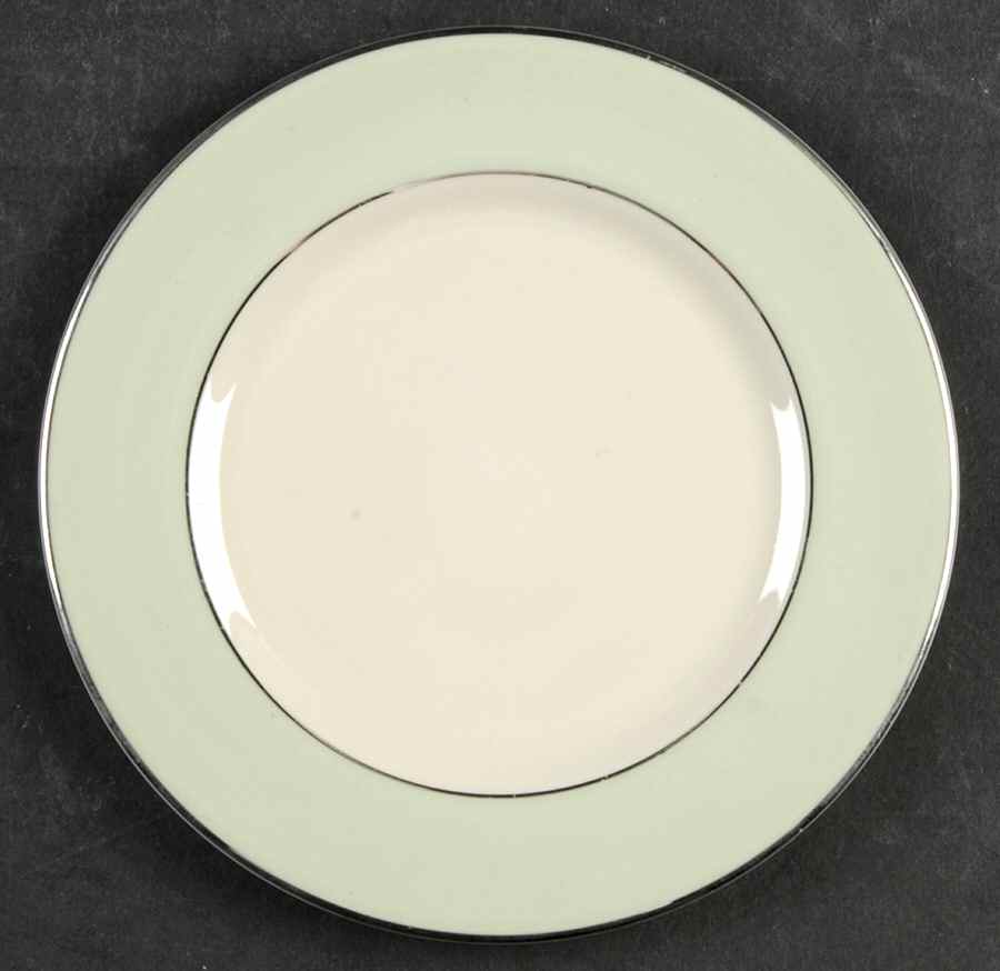 Platinum Mint Green (Rim) Bread & Butter Plate by Flintridge-1