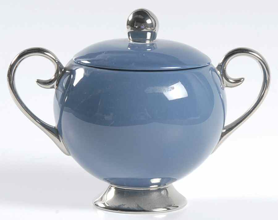Platinum Mystic (Rim & Coupe) Sugar Bowl & Lid by Flintridge-1