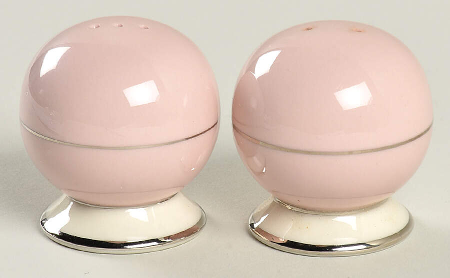 Platinum Petal Pink (Rim) Salt & Pepper Set by Flintridge-1