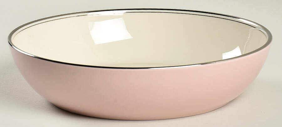 Platinum Petal Pink (Rim) 8" Round Vegetable Bowl by Flintridge-1