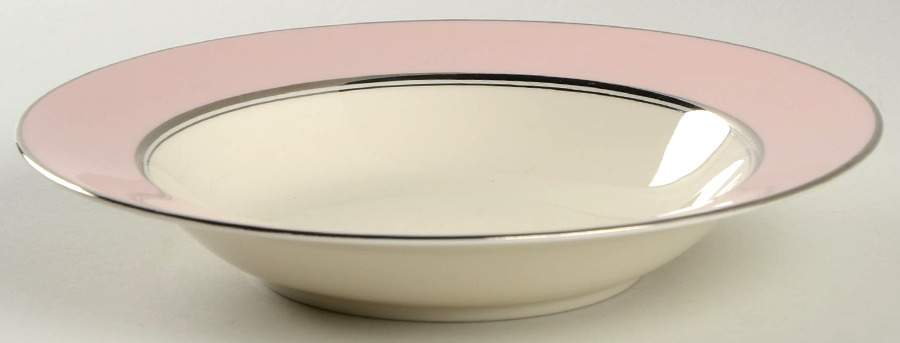 Platinum Petal Pink (Rim) Rim Soup Bowl by Flintridge-1