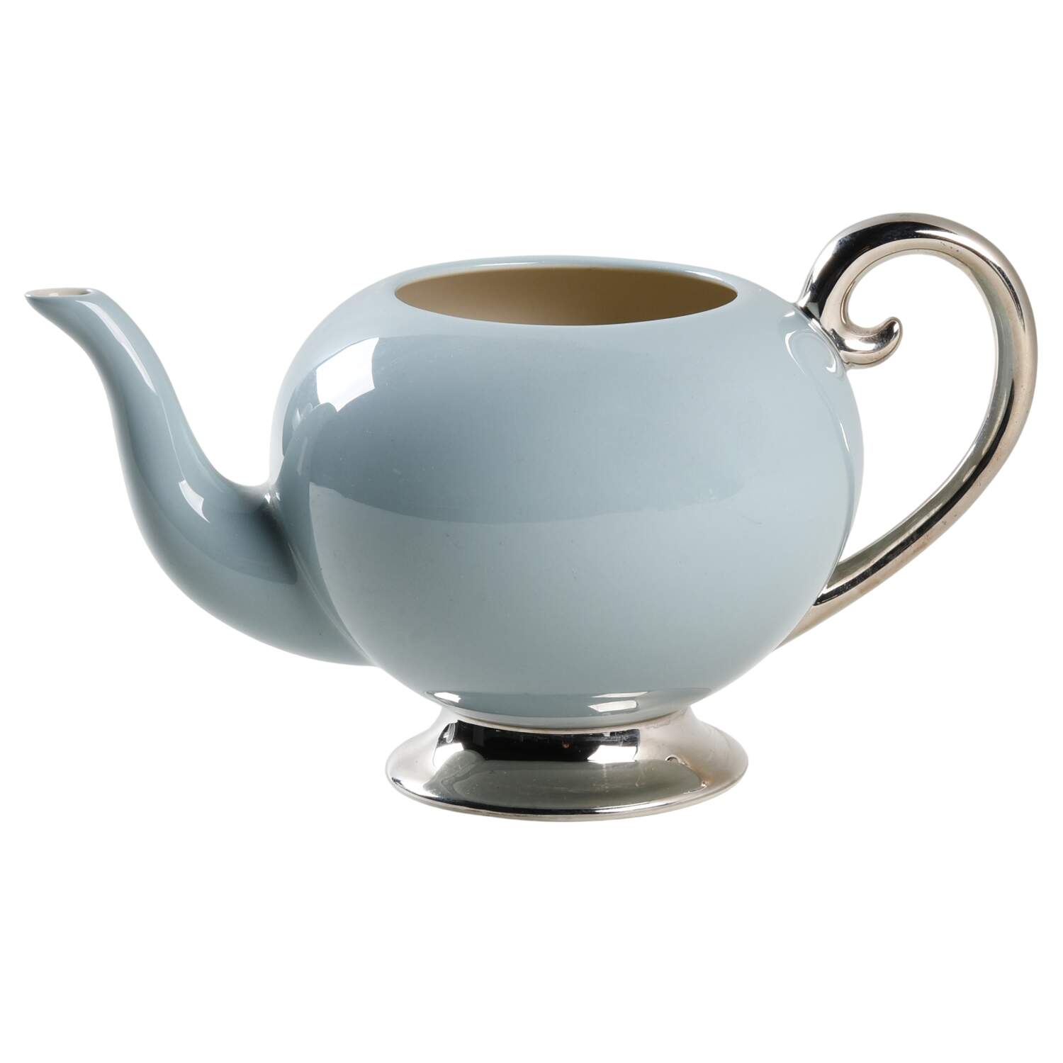 Platinum Strata Blue (Rim) Teapot No Lid by Flintridge-1