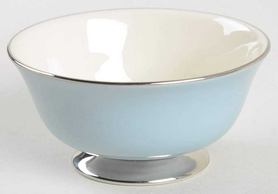 Platinum Strata Blue (Rim) Open Sugar Bowl by Flintridge-1