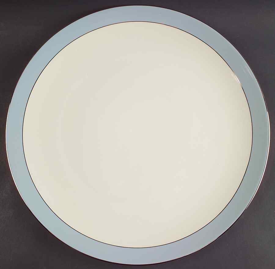 Platinum Strata Blue (Rim) 14" Chop Plate (Round Platter) by Flintridge-1