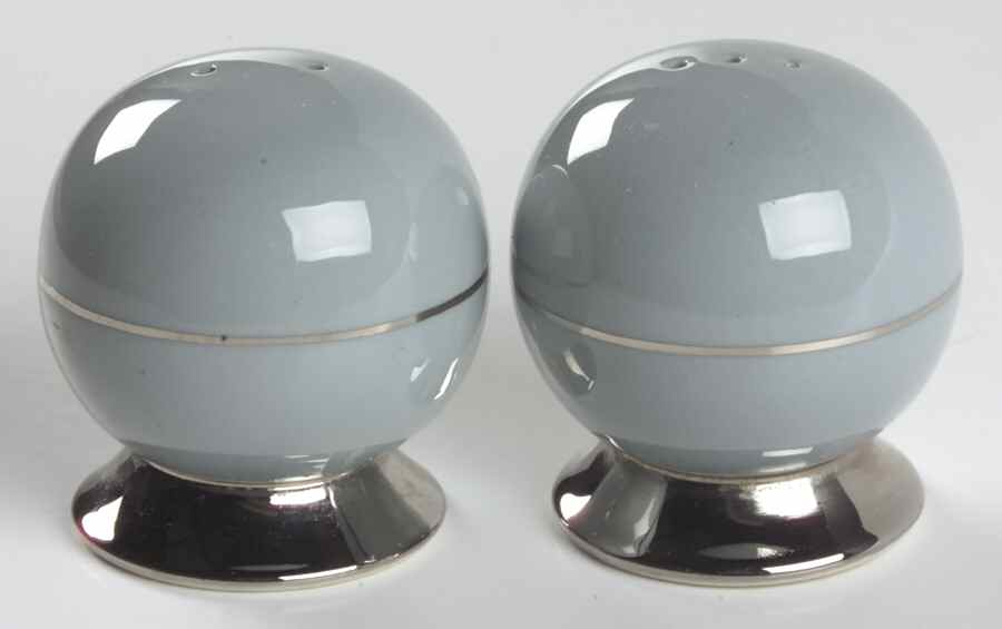 Platinum Strata Blue (Rim) Salt & Pepper Set by Flintridge-1