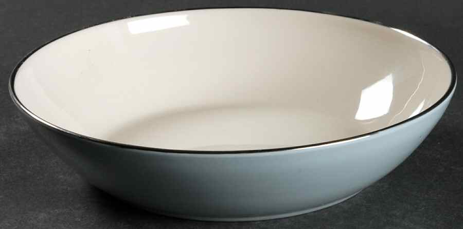 Platinum Strata Blue (Rim) 8" Round Vegetable Bowl by Flintridge-1
