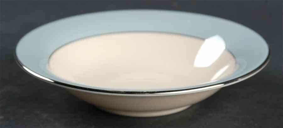 Platinum Strata Blue (Rim) Fruit/Dessert (Sauce) Bowl by Flintridge-1