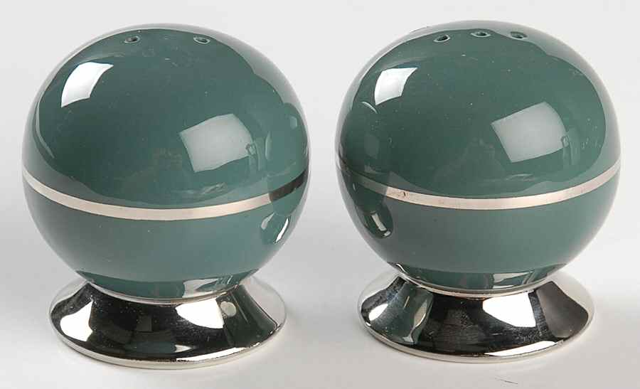 Platinum Teal (Rim) Salt & Pepper Set by Flintridge-1
