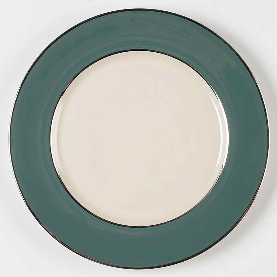 Platinum Teal (Rim) Dinner Plate by Flintridge-1