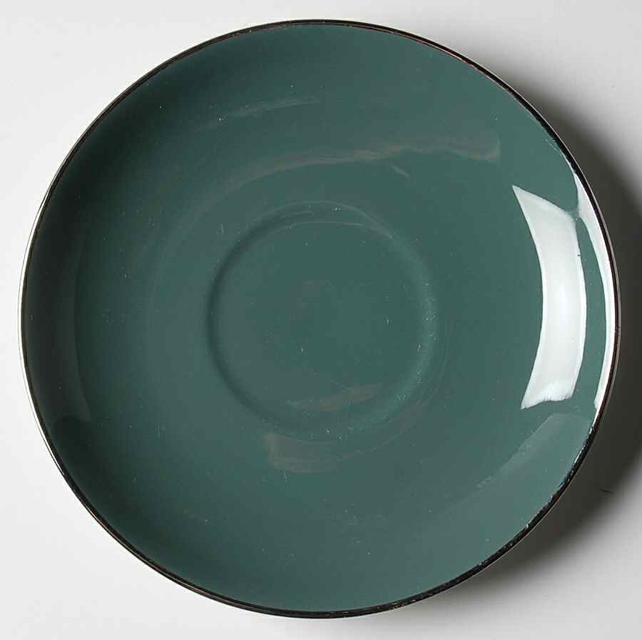 Platinum Teal (Rim) Saucer by Flintridge-1