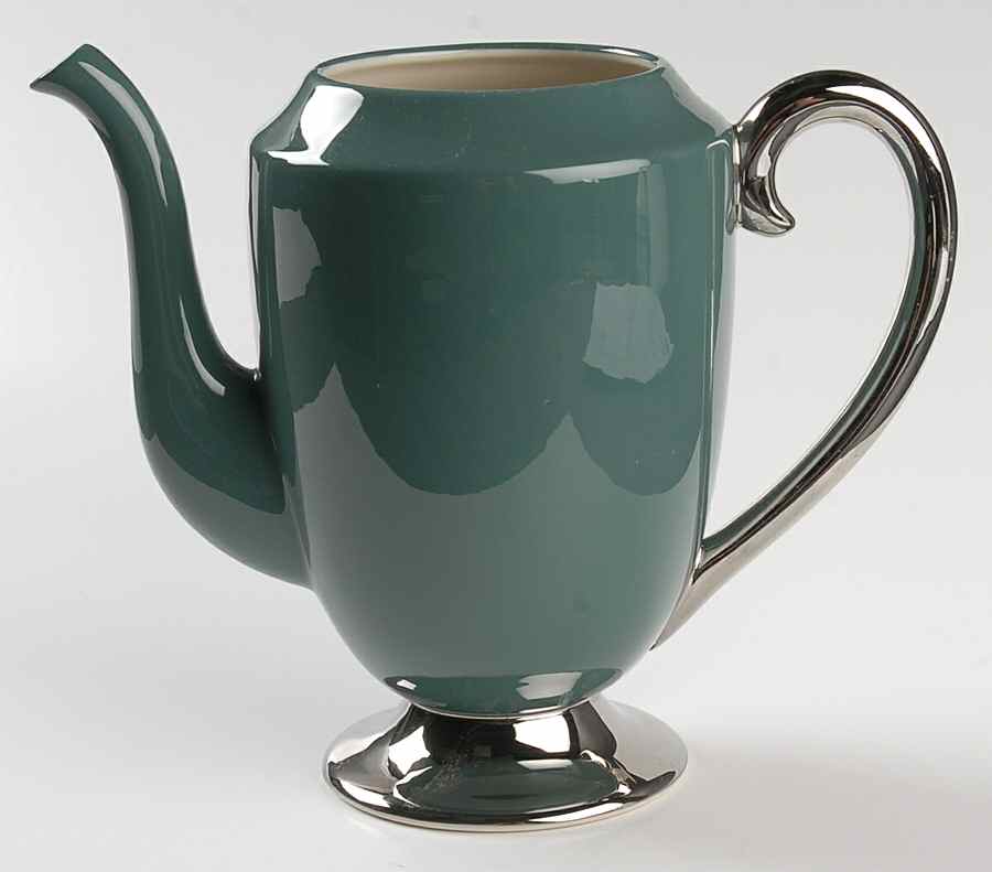 Platinum Teal (Rim) Coffee Pot No Lid by Flintridge-1