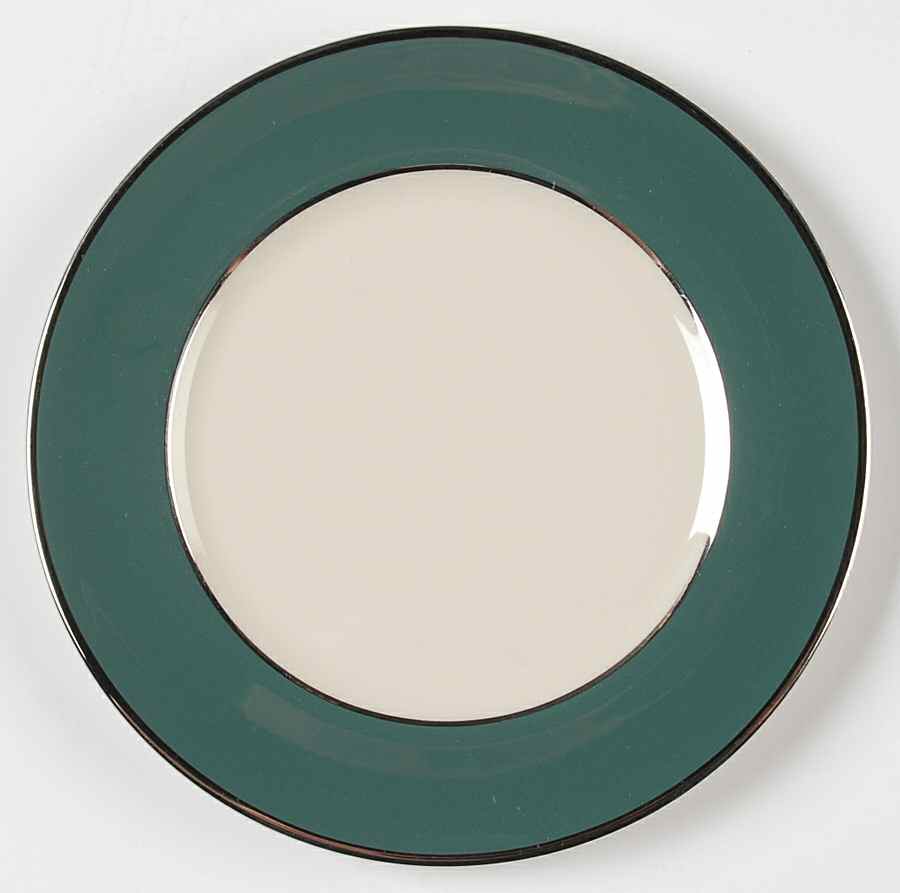 Platinum Teal (Rim) Bread & Butter Plate by Flintridge-1