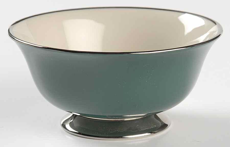 Platinum Teal (Rim) Open Sugar Bowl by Flintridge-1