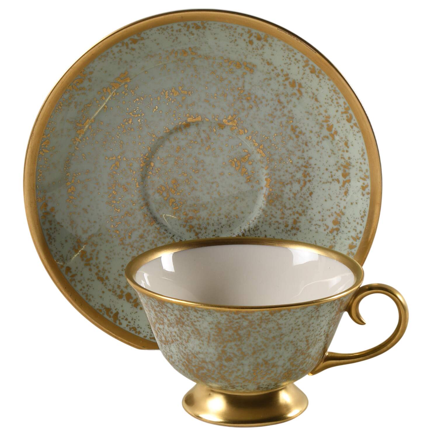 Premiere Mint Green Footed Cup & Saucer Set by Flintridge-1
