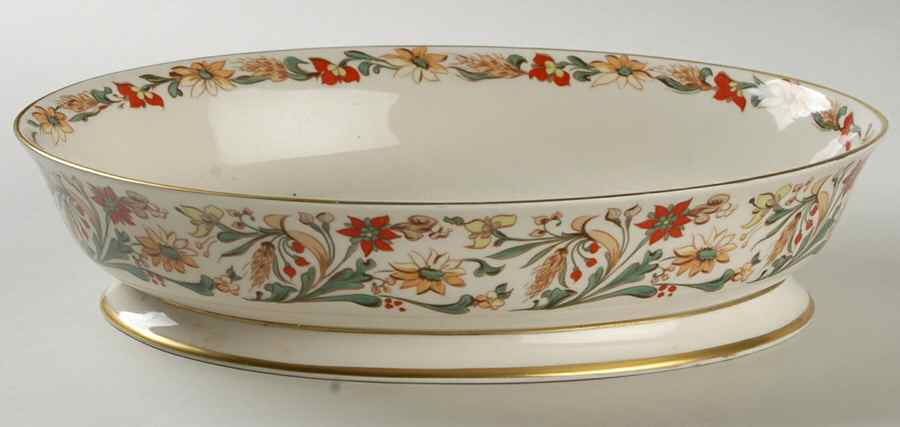 Queen Anne (Rim) 10" Oval Vegetable Bowl by Flintridge-1