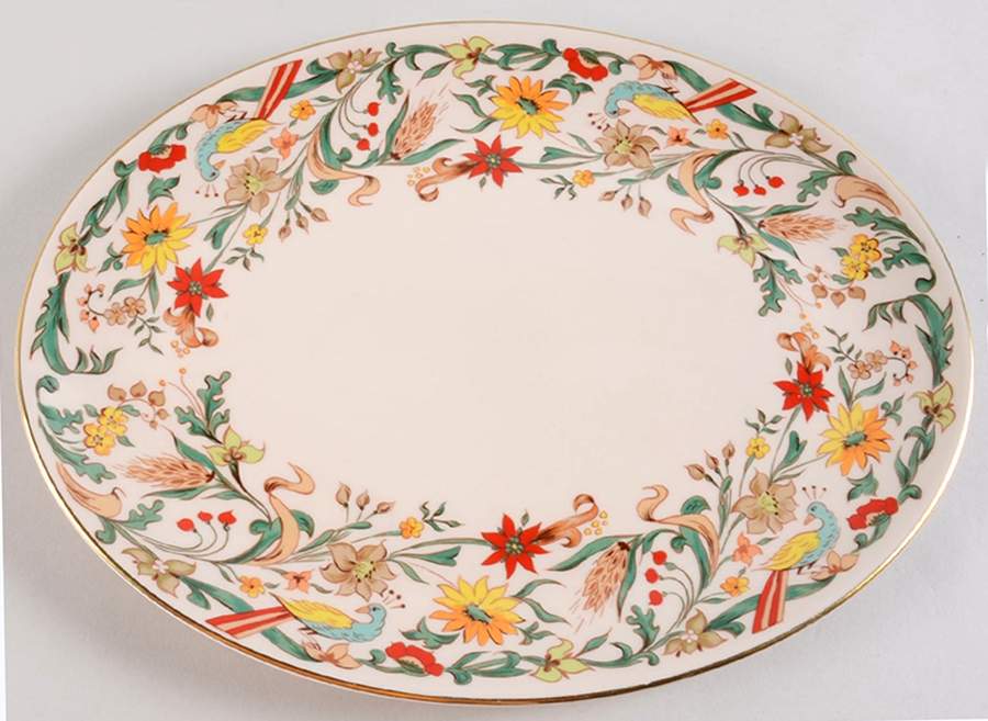 Queen Anne (Rim) 14" Oval Serving Platter by Flintridge-1