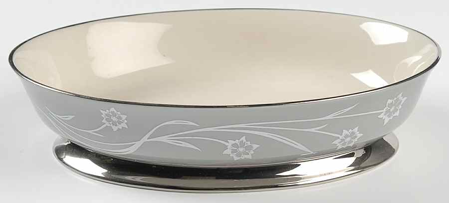 Reverie Gray 9" Oval Vegetable Bowl by Flintridge-1