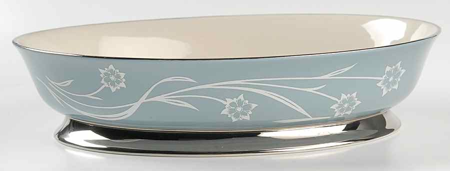 Reverie Strata Blue 9" Oval Vegetable Bowl by Flintridge-1