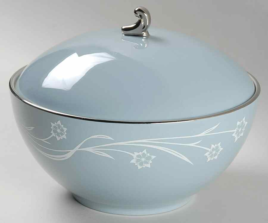 Reverie Strata Blue Round Covered Vegetable by Flintridge-1