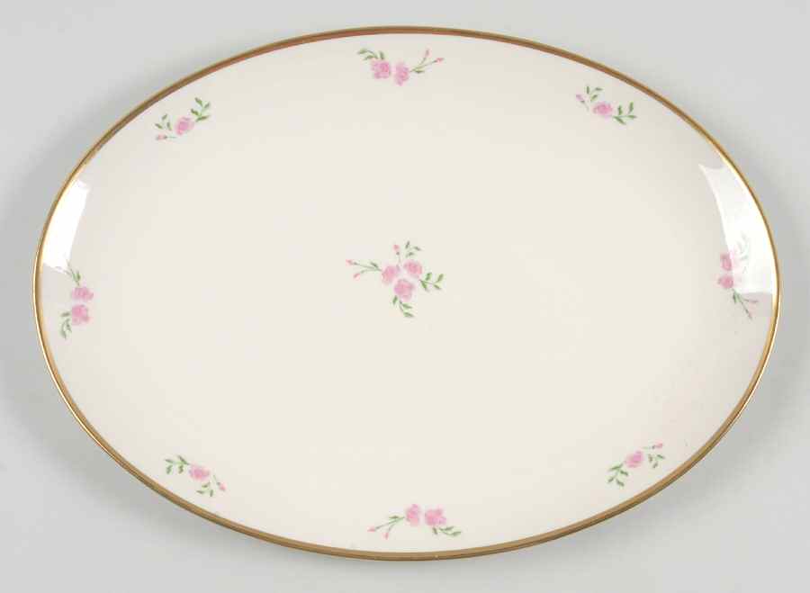 Rosebud 13" Oval Serving Platter by Flintridge-1