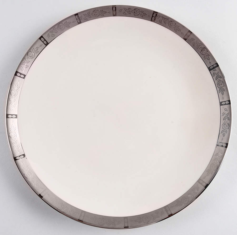 Rose Tapestry No Color Band (Rim&Coupe) Coupe Dinner Plate by Flintridge-1