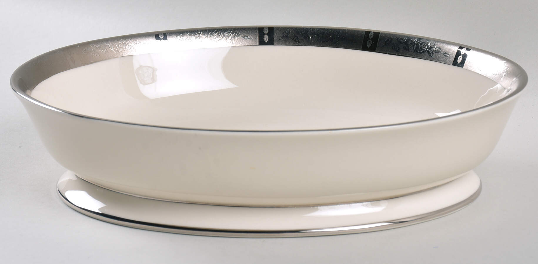 Rose Tapestry No Color Band (Rim&Coupe) 9" Oval Vegetable Bowl by Flintridge-1