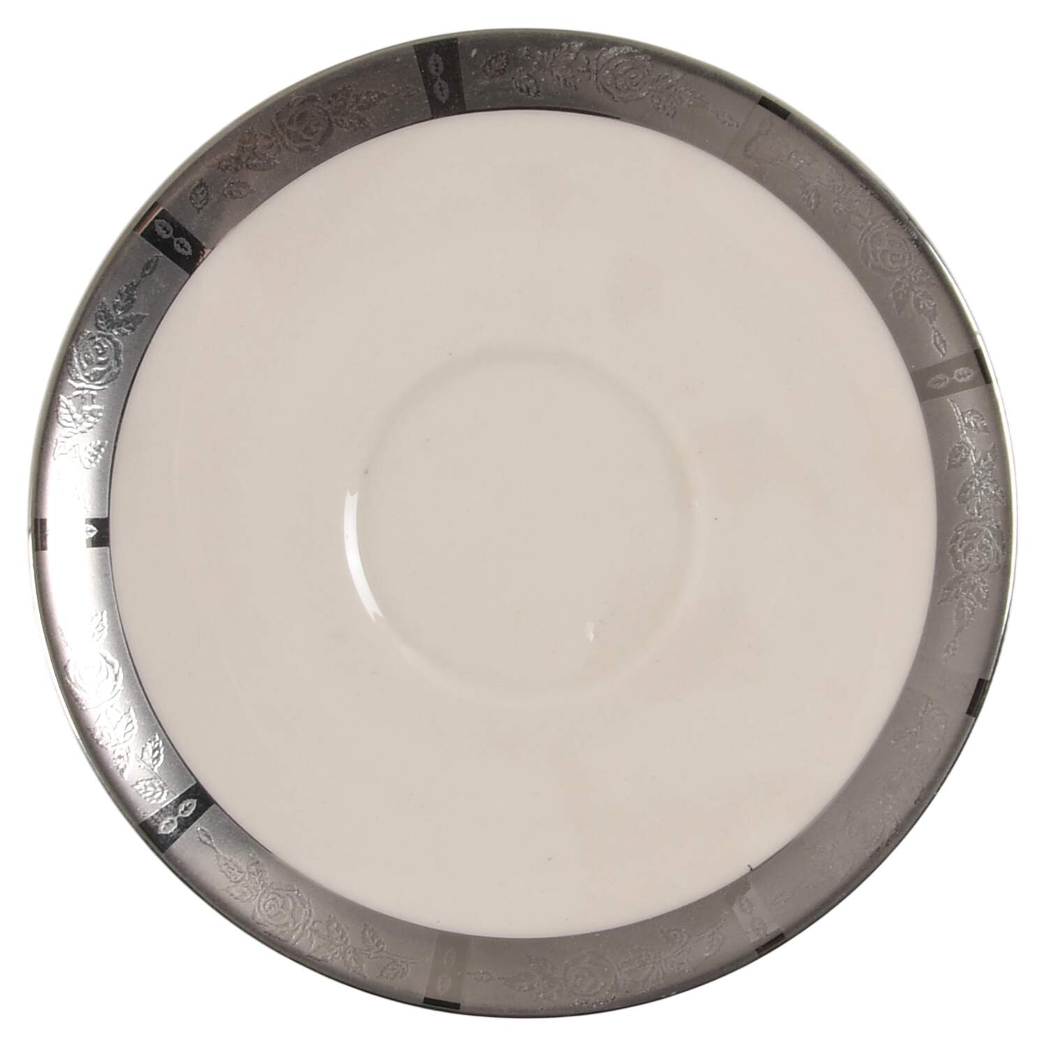 Rose Tapestry No Color Band (Rim&Coupe) Saucer for Irish Coffee Cup by Flintridge-1