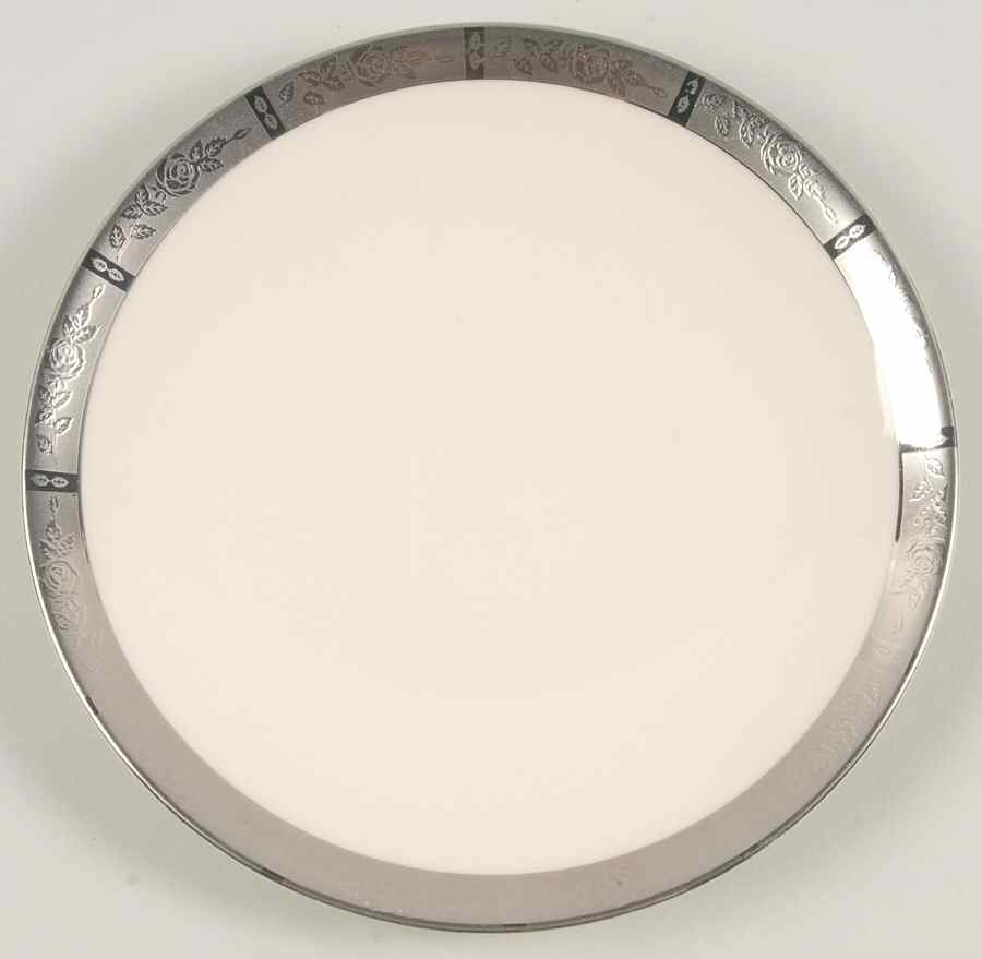 Rose Tapestry No Color Band (Rim&Coupe) Coupe Bread & Butter Plate by Flintridge-1