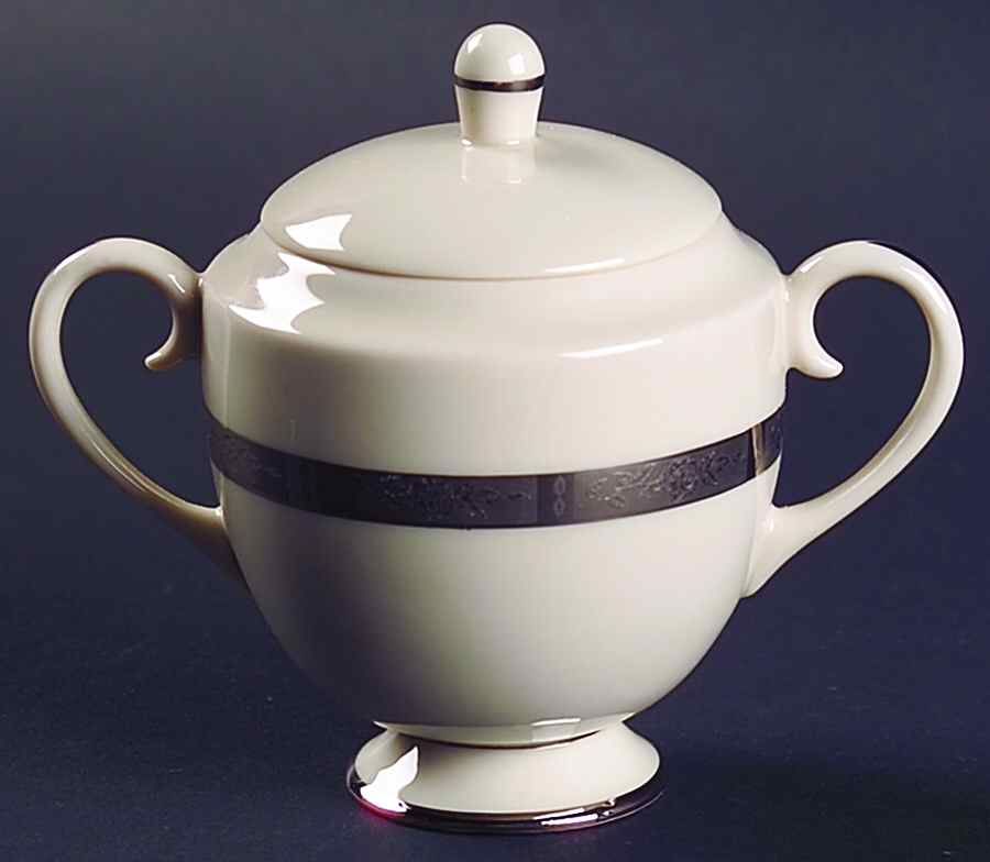 Rose Tapestry No Color Band (Rim&Coupe) Sugar Bowl & Lid by Flintridge-1