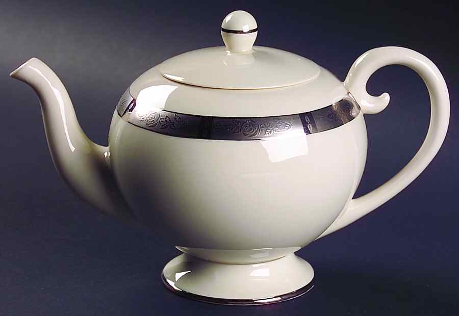 Rose Tapestry No Color Band (Rim&Coupe) Teapot & Lid by Flintridge-1