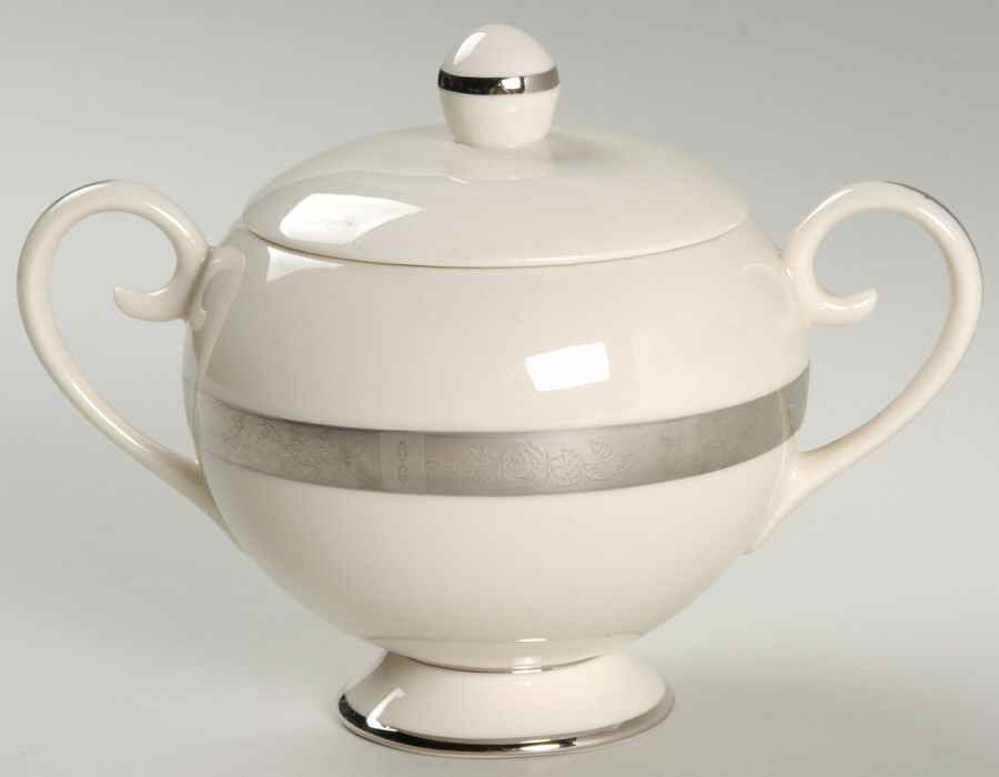 Rose Tapestry No Color Band (Rim&Coupe) Sugar Bowl & Lid by Flintridge-1