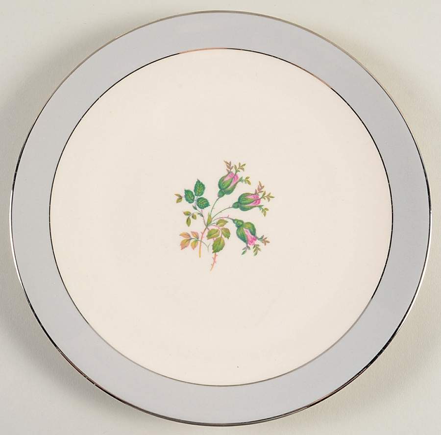 San Marino (Platinum Rim & Coupe) Coupe Salad Plate by Flintridge-1