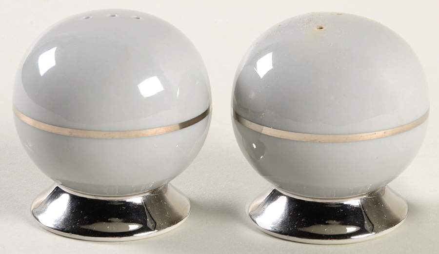 San Marino (Platinum Rim & Coupe) Salt & Pepper Set by Flintridge-1