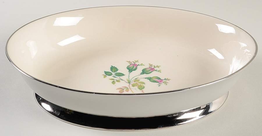 San Marino (Platinum Rim & Coupe) 9" Oval Vegetable Bowl by Flintridge-1